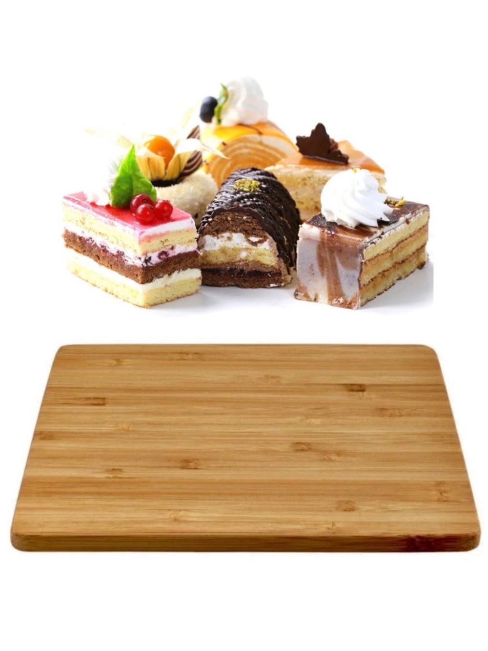 Bamboo Mini Dessert Serving Board Cake Cupcakes Muffins Pastry Platter 8.75x6